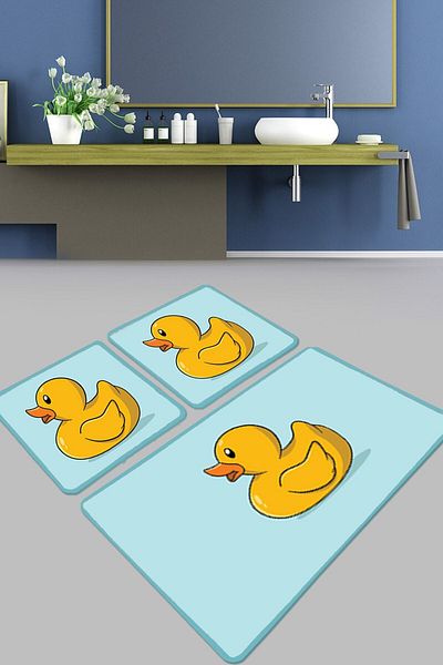 Chilai Home Σετ χαλιών μπάνιου Canard Σετ καθίσματος τουαλέτας με αντιολισθητική βάση