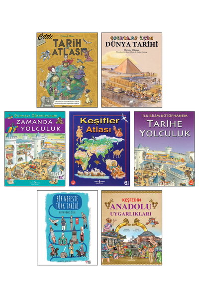 Epsilon Yayınevi Tarih Atlası Çocuklar için Dünya Tarihi Zamanda Yolculuk Keşifler Atlası Tarihe Yolculuk Türk Tarihi