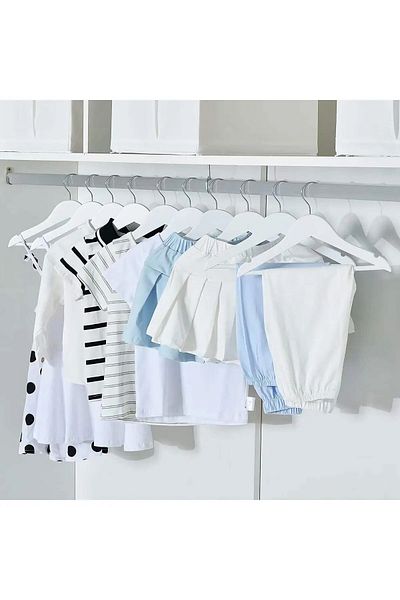 UNDERGROUND TRADE 120 Pieces Wooden Look Children's Clothes Hanger Baby Hanger Clothes and Clothes Hanger 120 Pieces