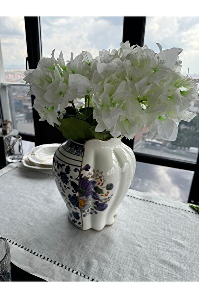 Hatice sakallı design yapay ipek  begonvil demeti çicek  45cm Beyaz