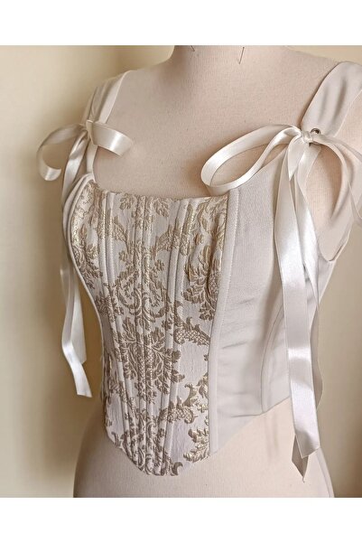 Pinn tekstil Gold Patterned Stylish Corset