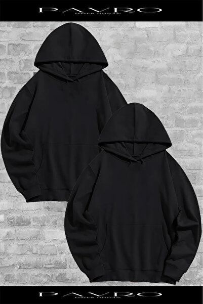 PAVRO Sevgili Sweatshirt McQueen Sally Sırt Baskılı Sevgili Çift Kombini Kapüşonlu Sweatshirt 2 li Takım