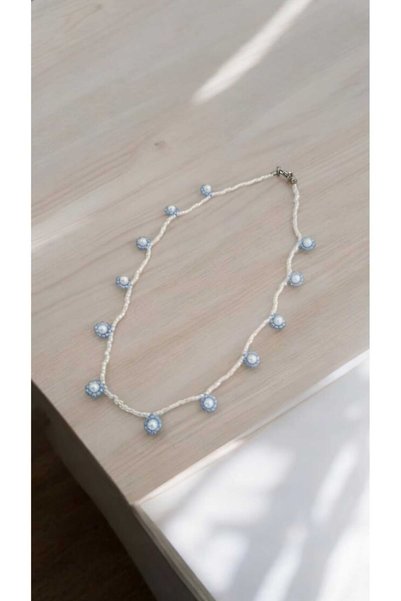 nasclaycollection Daisy Necklace Sand Bead