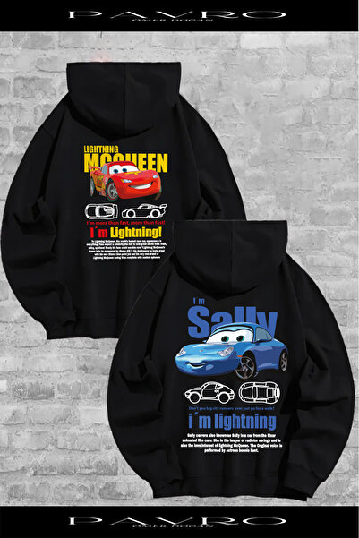 PAVRO Sevgili Sweatshirt McQueen Sally Sırt Baskılı Sevgili Çift Kombini Kapüşonlu Sweatshirt 2 li Takım