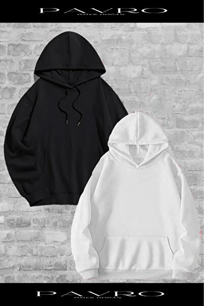 PAVRO Sevgili Sweatshirt McQueen Sally Sırt Baskılı Sevgili Çift Kombini Kapüşonlu Sweatshirt 2 li Takım