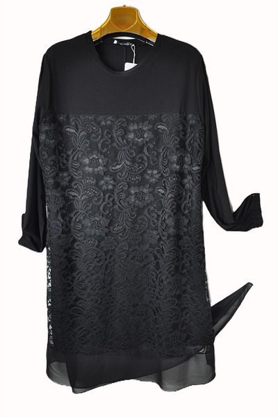 elma abone Sandy Lace Chiffon Evening Dress - Combed Cotton Kumash Tunik