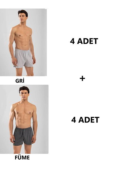 PİERLES 8-Piece Men's Combed Cotton Towel Waist Boxers