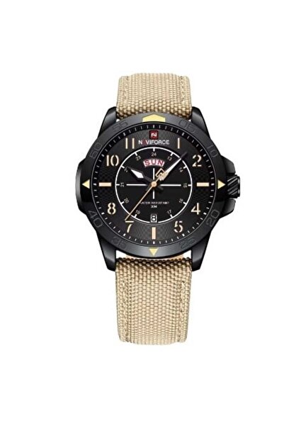 Naviforce Men's Analog Leather Cord Wrist Watch - 2096