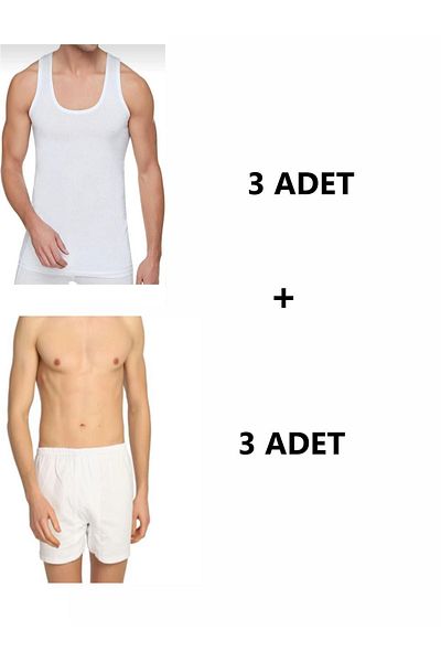 PİERLES Men's 6 Pack Cotton Long Briefs and Undershirt