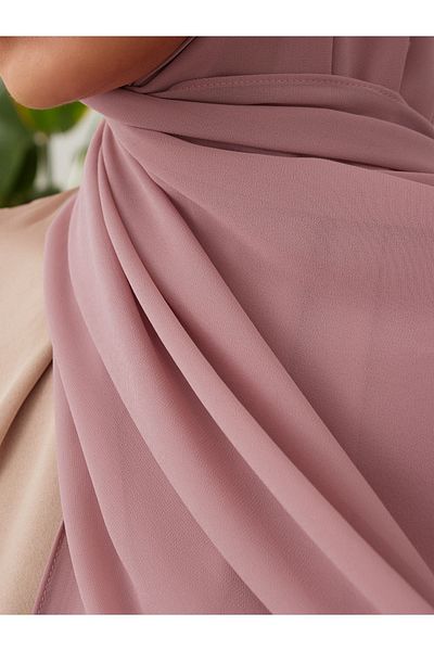 Femple Modest Πολυτελές σάλι σιφόν σε ρουζ χρώμα - Hijab 180x70cm
