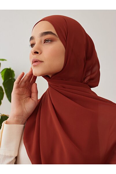 Femple Modest Πολυτελές σάλι σιφόν Rust Orange - Hijab 180x70cm
