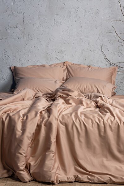 Halsa Flen %100 Pamuk Saten Çift Kişilik Vizon Nevresim Takımı