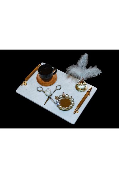 castle marble -Classic Natural Bullet Promise / Engagement Tray-