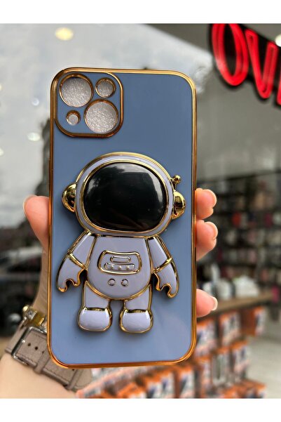 OVADA İphone 13/14 uyumlu kamera korumalı astronot standlı silikon kılıf