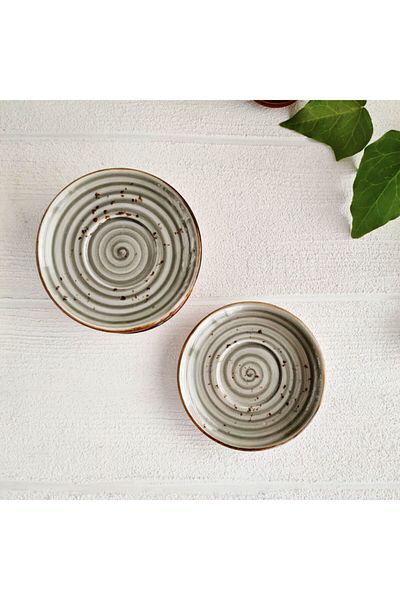 MADAM İZMİR 6-Piece Gray Winter Tea Plate