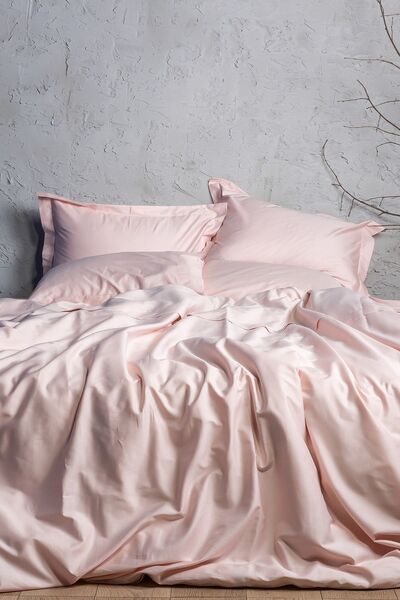 Halsa Flen %100 Pamuk Saten Battal Boy Pudra Pembe Nevresim Takımı