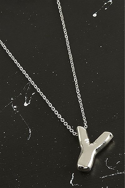 HerşeyVarBurda 3D Letter Balloon Necklace - Silver Color