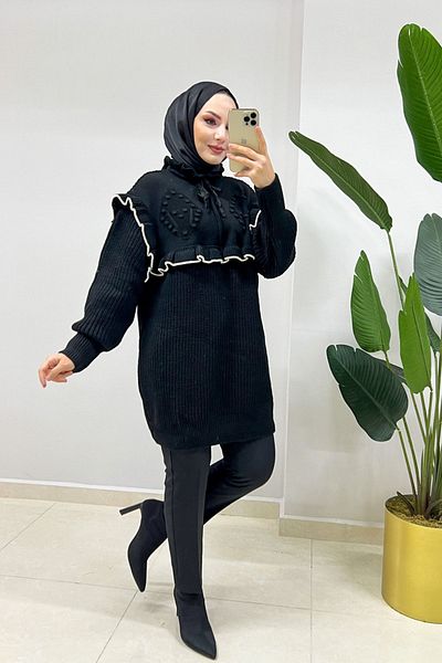 Rimel Moda Bow Sweater Black