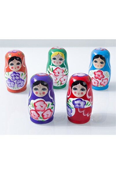 Ax Axentia 5'li Ahşap Oyuncak Matruşka Bebek Asorti Renk