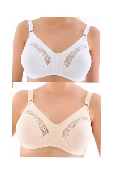NARIYA Γυναικεία σουτιέν Plus Size 2 τεμαχίων που μαζεύουν καθημερινά άνετα σουτιέν Συλλεκτικά δαντέλα Λεπτομερή εσώρουχα