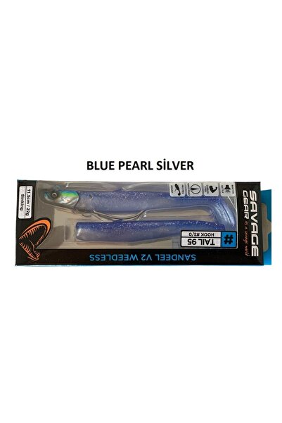 Savage Gear Sandeel V2 Weedless 11.5cm 22gr 2+1 Silikon Yem Blue Pearl Silver