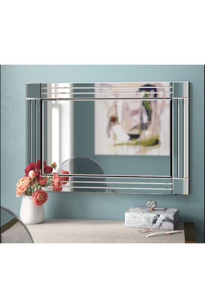 CG HOME Model Star Dekoratif Desenli Bizoteli Salon Ofis Konsol Aynası 75x50 Cm