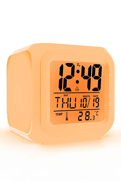 ThenTech 7 Renk Değişen Çocuk Masa Saati Çocuk Saat Alarmlı Sıcaklık Gösterge...
