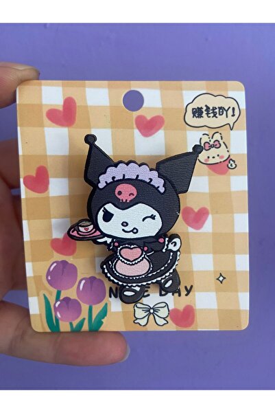 synshop Sanrio Kawai Kuromi My Melodi Melody Hello Kitty Ahşap Rozet Çanta Sü...