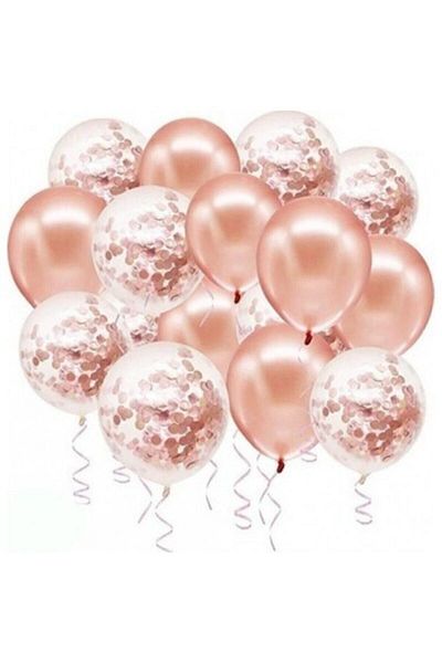 Ax Axentia Rose Gold Confetti Balloon Set 20 Pieces