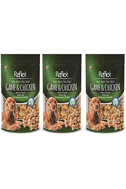 Reflex Reflex Yarı Yumuşak Av Hayvanlı-Tavuklu Köpek Ödül Maması 150 Gr 3'LÜ SET