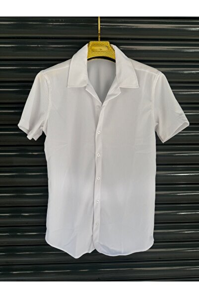 oneoff Ανδρικό καλοκαιρινό κοντομάνικο πουκάμισο με υφή