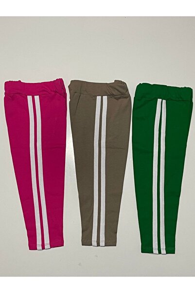 Pamuk şekeri çocuk giyim Şeritli tayt