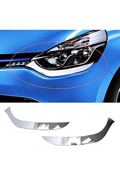 MYTUNİNG Renault Clio 4 Grandtour 2013 Ve Üzeri Krom Far Kaşı Çerçevesi 2 Prç...