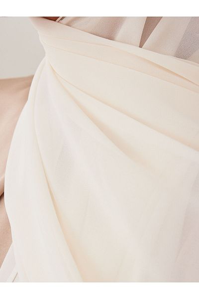 Femple Modest Σάλι σιφόν πολυτελείας Ivory Color - Hijab 180x70cm