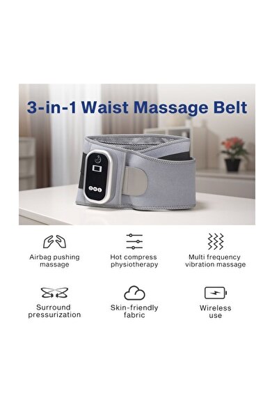 Mega Plus Şarjlı Masaj kemeri Titreşim Masajı Sıcak Kompres BakımıHava Yastığı İtme?360° Çevre Basınçlandırma