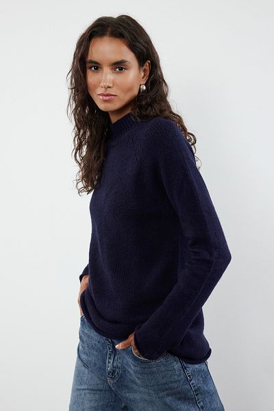 Trendyol Collection Sötétkék állógalléros varrat nélküli puha kötöttáru pulóver - TWOAW25KZ00048