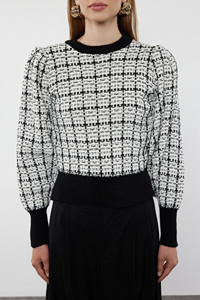 Trendyol Collection Πλεκτό πουλόβερ Tweed Look Cream Glitter - TWOAW21KZ0032