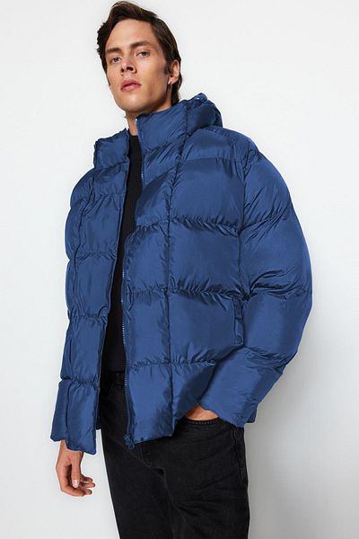 Trendyol Collection Zimní bunda Indigo Oversize - Voděodolná a větruodolná Tmnaw23Mo00086
