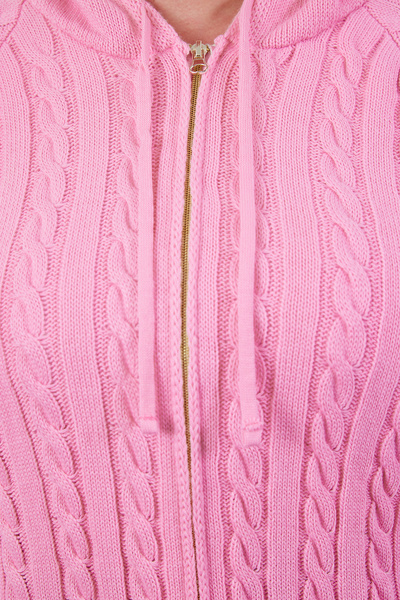 Trendyol Curve Kapucnis rózsaszín kötöttáru kardigán - cipzáras TBBAW23AV00051