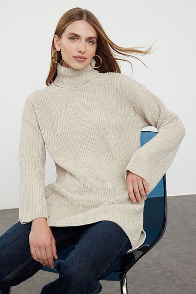 Trendyol Collection Turtleneck Wide Fit Knitwear Sweater - Twoaw25Kz00131