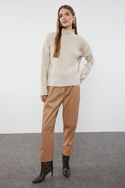 Trendyol Collection Pulover din tricotaje de bază cu textura moale Stone TWOAW22KZ0474