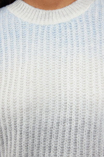 Trendyol Collection Color Blocked Gray Soft Knitwear Sweater - TWOAW25KZ00260