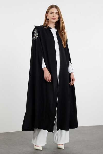 Trendyol Modest كاب أسود منسوج - فيريس TCTAW25KF00003