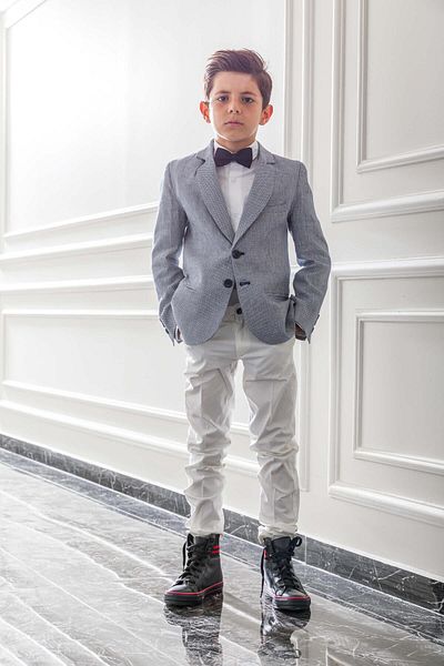 Nexactive Jachete Cămăși Pantaloni cu papion Set de 4 costume pentru adolescenți pentru copii Absolvire Balul sărbători Nunta Mire