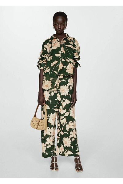 MANGO Woman Cămașă din bumbac cu modele florale
