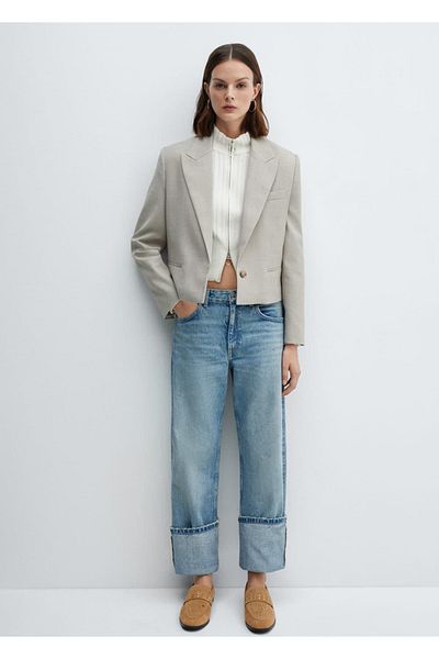 MANGO Woman Δερμάτινα Loafers - Studded Model