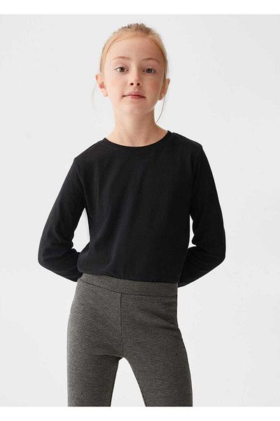 MANGO Kids Leggings mit Mini-Hahnentrittmuster