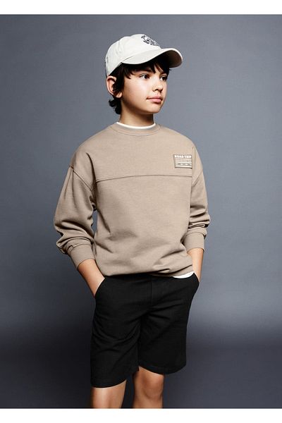 MANGO Kids Βαμβακερό φούτερ με μήνυμα