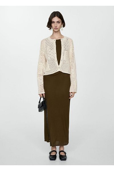 MANGO Woman Buttoned Openwork Cardigan