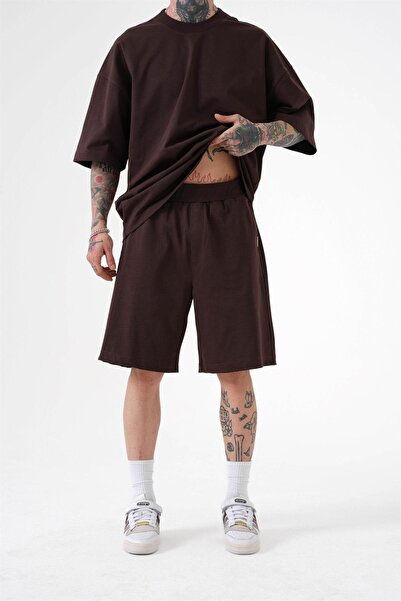 Machinist Ανδρικό Premium Basic βαμβακερό καφέ σορτς